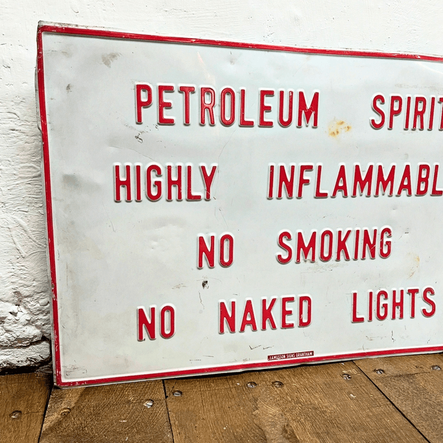 A Vintage Petrol Station Forecourt Directive Industrial Sign