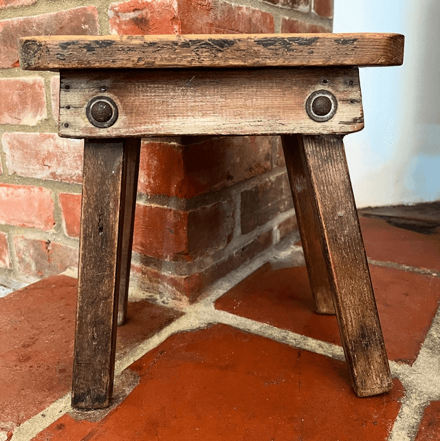 19th Century Small Wooden Milking Stool