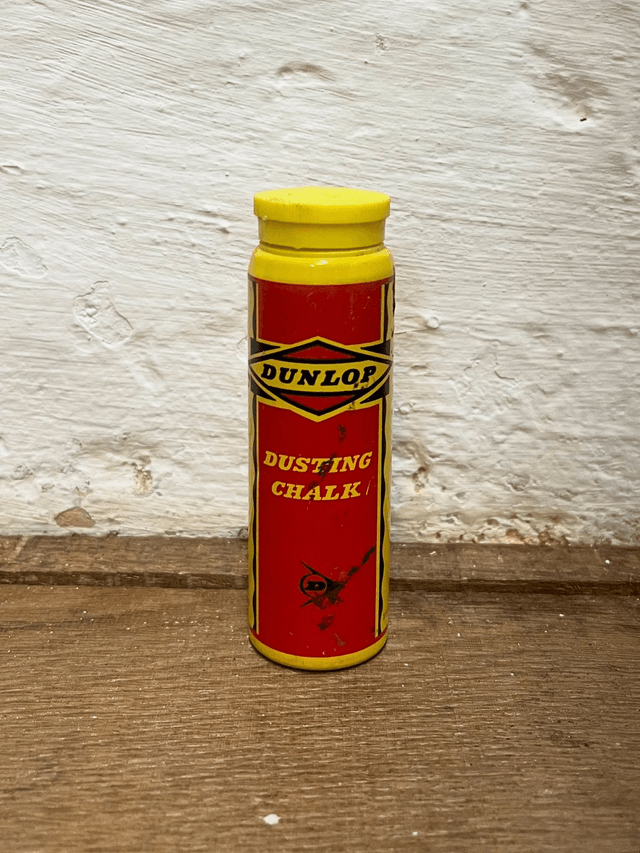 Two Vintage Dunlop Tyre Chalk Tins NEW/ OLD Stock