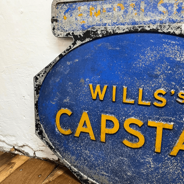 An Impressive WILL’s CAPSTAN Cigarettes sign with integral pediment “GENERAL STORES” 