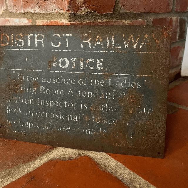 Vintage District Railway Notice Tin Sign