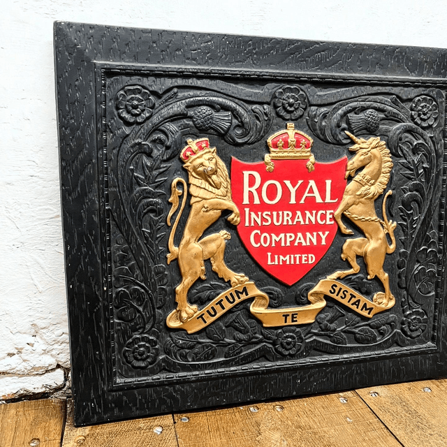 An Original 1930’s Royal London Insurance Company Limited Plaster Advertising Plaque