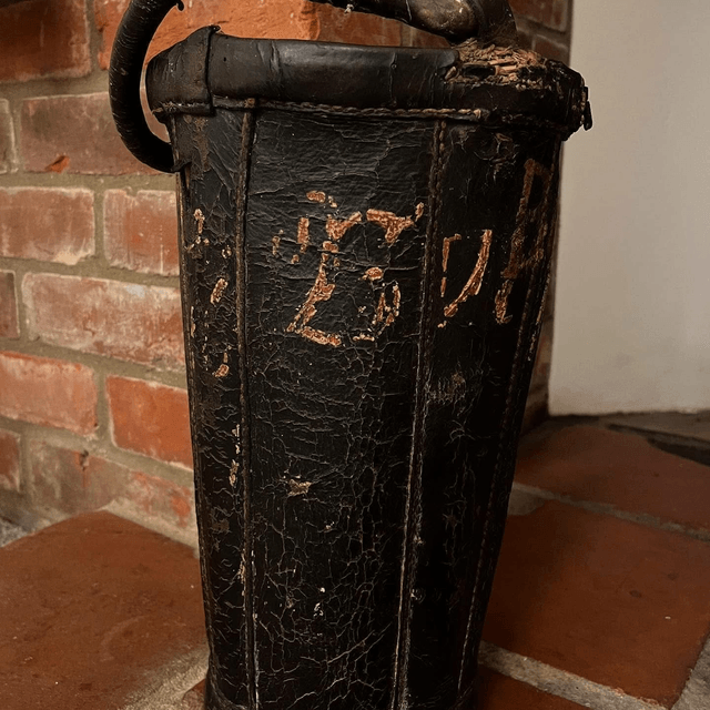 Super Antique 18th Century Swiss “WM Borstel No.16”Brown Leather Fire Bucket  
