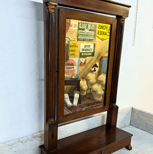 A 19th Century Mahogany Empire-Style Psyche Mirror