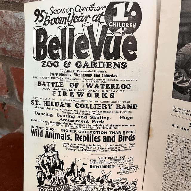 July 1931 “BELLE VUE BULLETIN” Speedway Evening Chronicle  