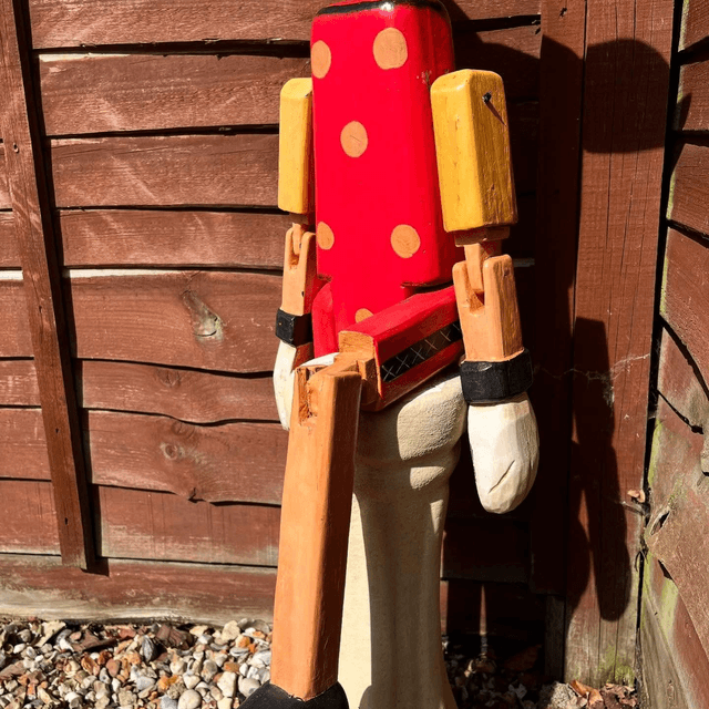 Vintage Naively Made Minnie Mouse Wooden Doll