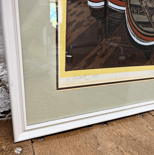 A Framed And Signed Linocut Of “Cley Mill” In North Norfolk