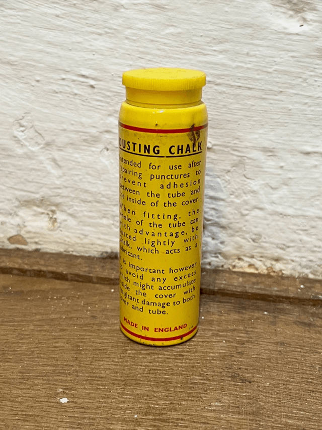Two Vintage Dunlop Tyre Chalk Tins NEW/ OLD Stock