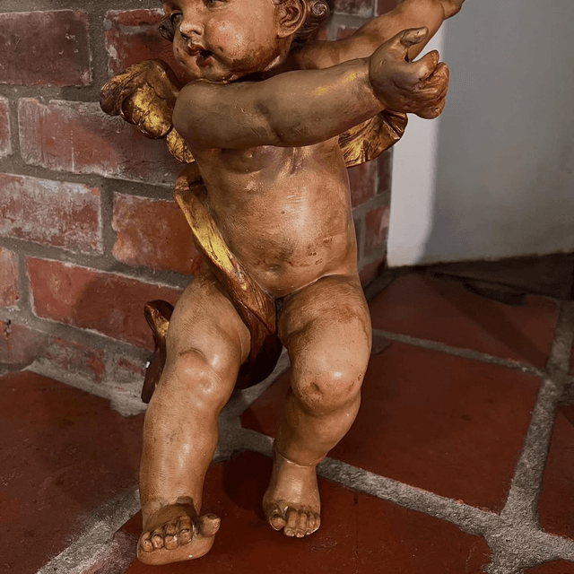 Early 20th Century Hand Painted Cherub 