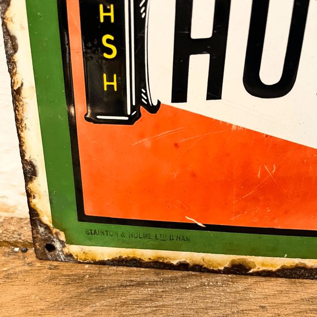 Early Hudson’s Soap Single Side Pictorial Enamel Advertising Sign