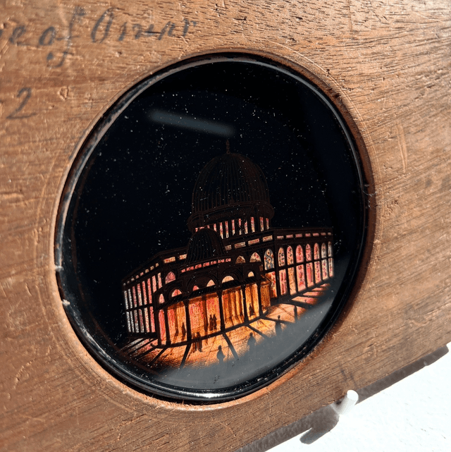A 19th Century Hand-Painted Circular Glass Lantern Slide
