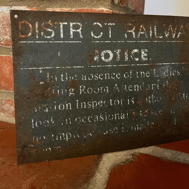 Vintage District Railway Notice Tin Sign