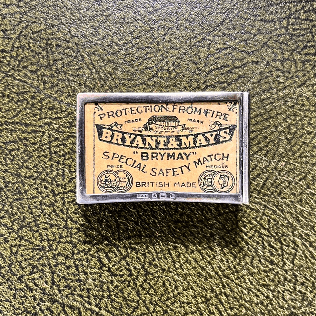 1901 Silver Matchbox Holder Complete With Period Matches
