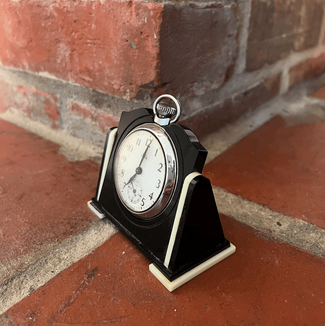 1930’s Bakelite Art Deco Period Pocket Watch Holder And Smiths Empire Pocket Watch