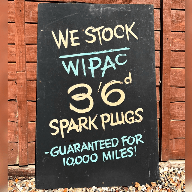1960’s WIPAC Spark Plugs Garage Advertising Sign