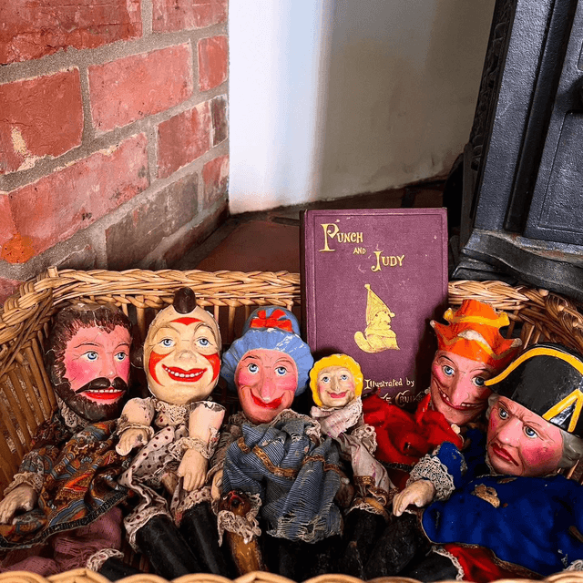 Late 19th/ Early 20th Century 7 Piece Punch &amp; Judy Puppet Set