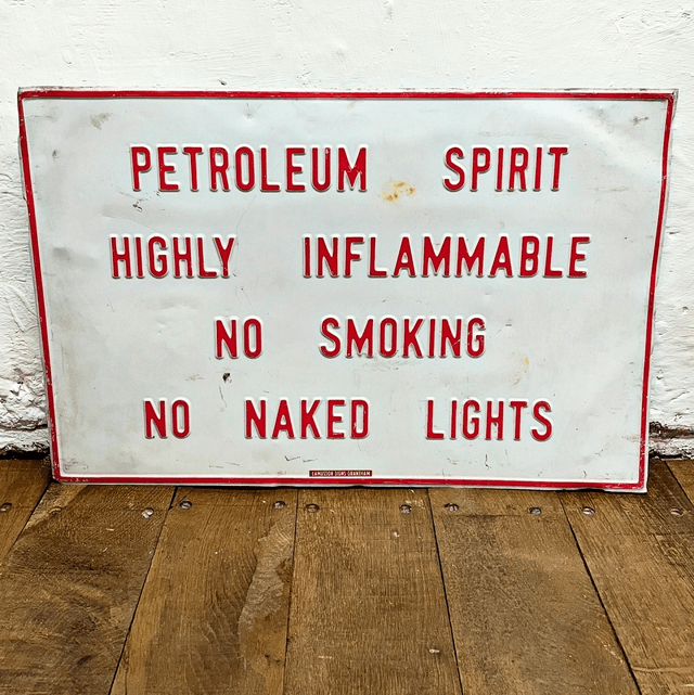 A Vintage Petrol Station Forecourt Directive Industrial Sign