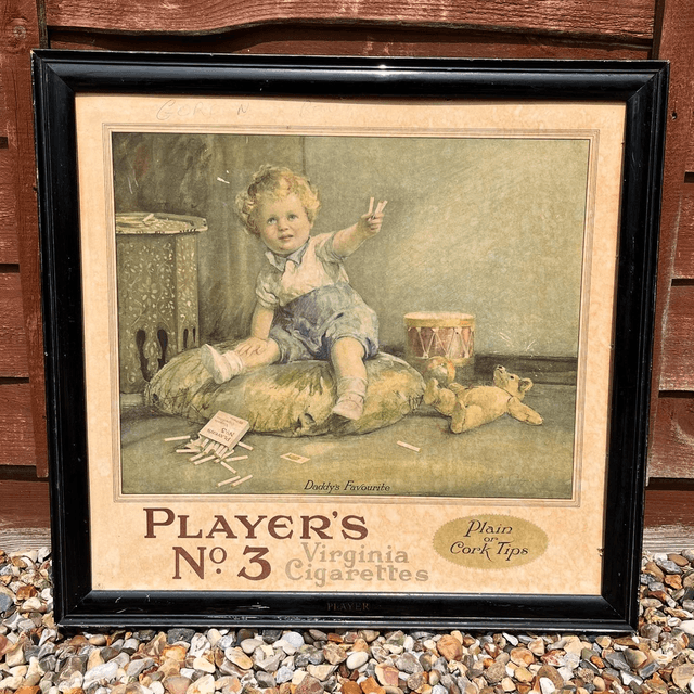 Player’s Cigarettes Tobacconists Framed Pictorial Advertising Show Card/ Sign  