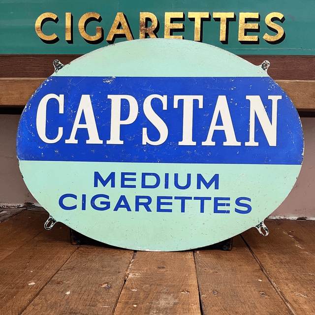 Large 20th Century Capstan And Strand Cigarettes Sales Advertising Sign 