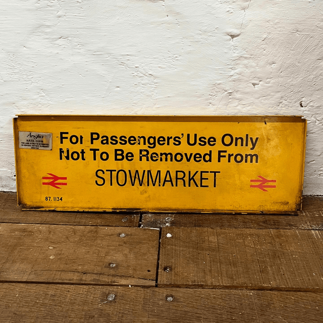 1987 British Railway Luggage Trolley Sign, Specifically From Stowmarket Station