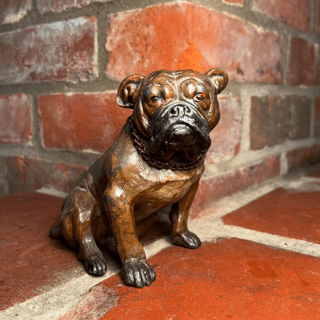 19th Century Austrian Cold Painted Spelter Table Lighter Formed As A Bulldog 