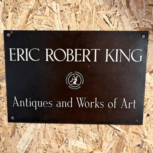Bronze Business Plaque For ERIC ROBERT KING “Antiques And Works Of Art” 