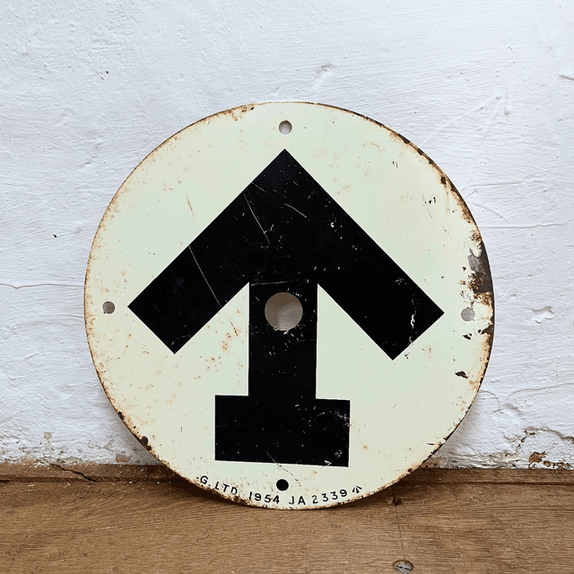 British Army Surplus Issue Metal White Convoy Traffic Route Marker 